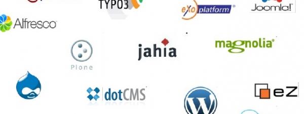 logotipos de diferentes herramientas cms de código abierto