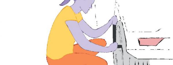 dibujo de una persona cambiando un neumático, imagen empleada para ilustrar la versión 5.2 de wordpress