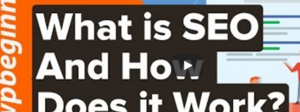 portada del vídeo en la que se puede leer en inglés "qué es SEO  y cómo funciona?