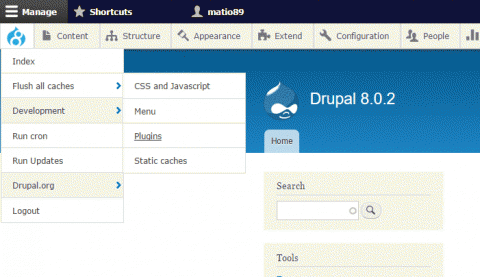 módulo admin toolbar drupal