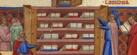 iluminación de un manuscrito medieval