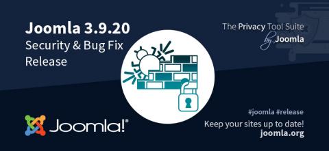 cartel en el que se anuncia la actualización de seguridad Joomla 3.9.20